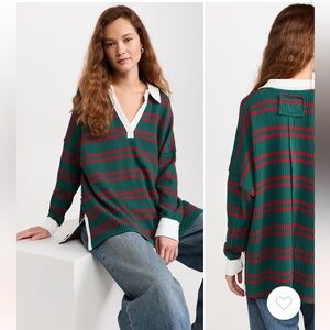 Free People We The Free Striped Travis Polo